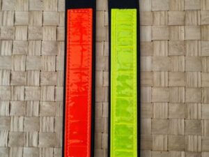 Reflexflärp Längd 15 cm Bredd 25 mm Röd/gul Resårögla ca 27 mm