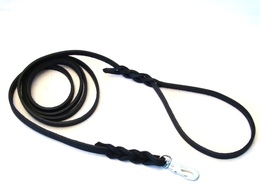 Koppel Läder Svart Klickhake Längd 180 cm Bredd 15 mm Soft Alac