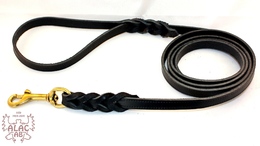 Koppel Läder Svart Karbinhake mässing Längd 180 cm Bredd 15 mm Alac