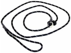 Retrieverkoppel Polyestersilke Reflex Svart Stopp Längd ca 180 cm Diameter 6 mm