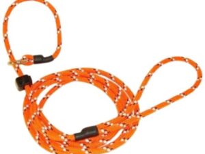 Retrieverkoppel Polyestersilke Reflex Orange Stopp Längd ca 180 cm Diameter 6 mm