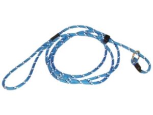 Retrieverkoppel Polyestersilke Reflex Blå Stopp Längd ca 180 cm Diameter 6 mm
