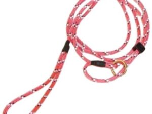 Retrieverkoppel Polyestersilke Reflex Rosa Stopp Längd ca 180 cm Diameter 6 mm