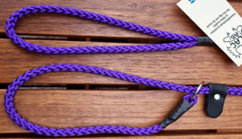 Retrieverkoppel Nylon Lila Längd ca 190 cm Diameter 10 mm Alac