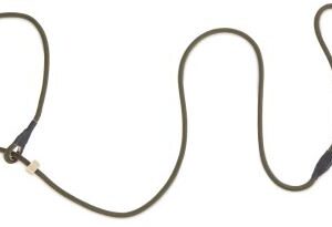 Retrieverkoppel Nylon Khaki Horn stopp 2 st Längd ca 130 cm Diameter 6 mm