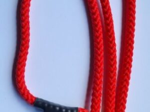 Retrieverkoppel Nylon Röd Utan stopp Längd ca 120 cm Diameter 8 mm