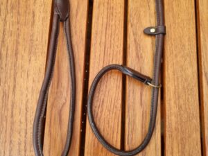 Retrieverkoppel Läder Rundsytt Brunt Längd 100 cm Diameter 8 mm