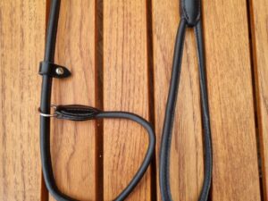 Retrieverkoppel Läder Rundsytt Svart Längd 100 cm Diameter 6 mm