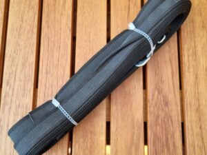 Spårlina 15 m 20 mm Nylonband Svart Gummering