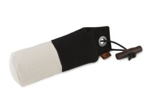 Tygdummy Ca 250 g Svart/vit Plasthandtag Totallängd utan handtag ca 19 cm Diameter ca 6 cm