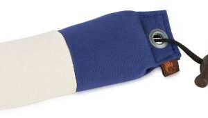 Tygdummy Ca 250 g Blå/vit Plasthandtag Totallängd utan handtag ca 19 cm Diameter ca 6 cm