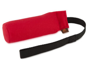 Tygdummy Ca 250 g Röd Bandhandtag Totallängd utan handtag ca 19 cm Diameter ca 6 cm