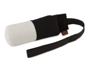 Tygdummy Ca 250 g Svart/vit Bandhandtag Totallängd utan handtag ca 19 cm Diameter ca 6 cm