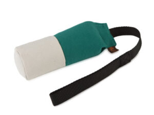 Tygdummy Ca 250 g Grön/vit Bandhandtag Totallängd utan handtag ca 19 cm Diameter ca 6 cm