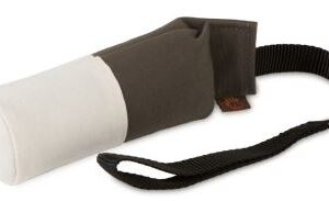 Tygdummy Ca 250 g Khaki/vit Bandhandtag Totallängd utan handtag ca 19 cm Diameter ca 6 cm