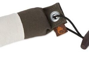 Tygdummy Ca 80 g Khaki/vit Plasthandtag Totallängd utan handtag ca 12 cm Diameter ca 4,5 cm