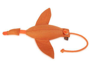 Fågel tygdummy Ca 400 g Orange Med vingar Totallängd utan handtag ca 35 cm Diameter ca 8 cm