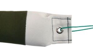 Tygdummy Ca 250 g Vit/olive Plasthandtag Totallängd utan handtag ca 19 cm Diameter ca 6 cm