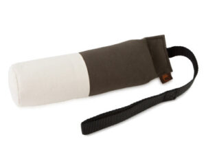 Tygdummy Ca 500 g Khaki/vit Bandhandtag Totallängd utan handtag ca 25 cm Diameter ca 7 cm