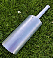 Bolladapter i rostfritt och aluminium Totallängd 26 cm Diameter 6,4 cm