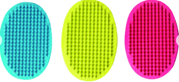 Karda Gummi oval "Handtag" Mjuka knoppar Varierande färger 13x9 cm